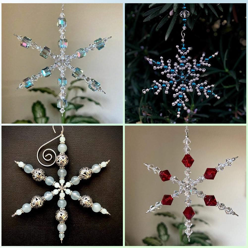 SUNNYCLUE 30Pcs Snowflake Wire Frames Snowflake Forms Bulk Silver Iron Christmas Decor Alloy Holiday Winter Xmas Bead Ornaments Wire for Making Party Decorations DIY Crafting Supplies Beading Project