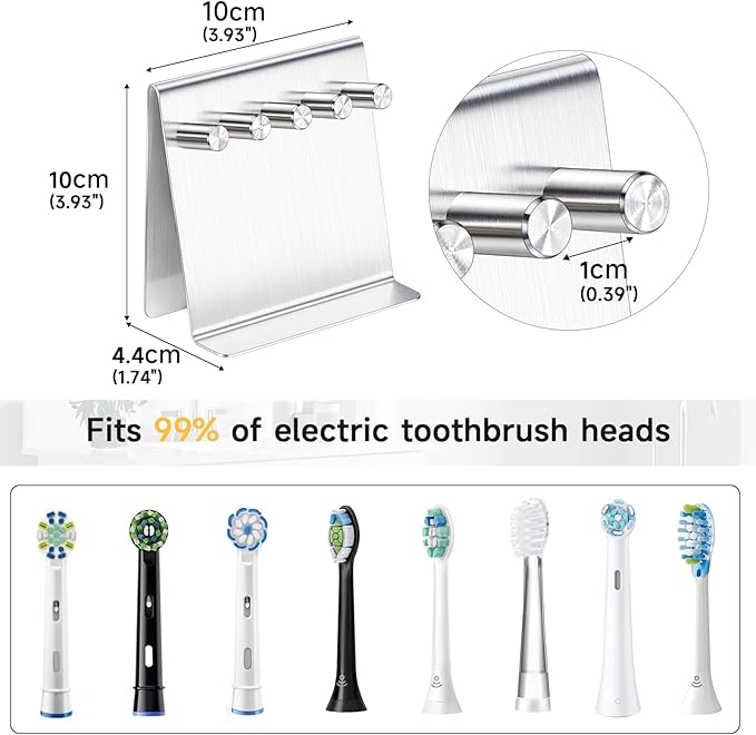 Electric Toothbrush Head Holder Adhesive or Tabletop, Tooth Brush Holder