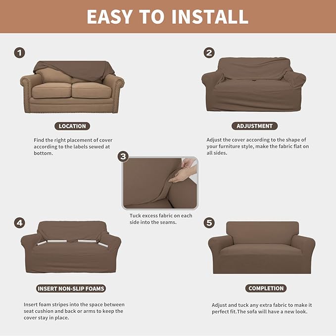 Easy-Going 100% Waterproof Couch Cover, Dual Waterproof Sofa Cover, Stretch