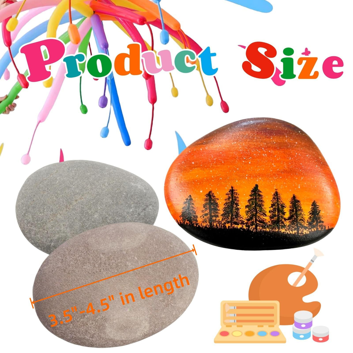 Lifetop 15PCS Large Rocks for Painting,DIY Rocks 3.5"-4.5" Flat & Smooth for Painting, Arts, Crafts, Decoration - Large Kindness Rocks Hand Picked
