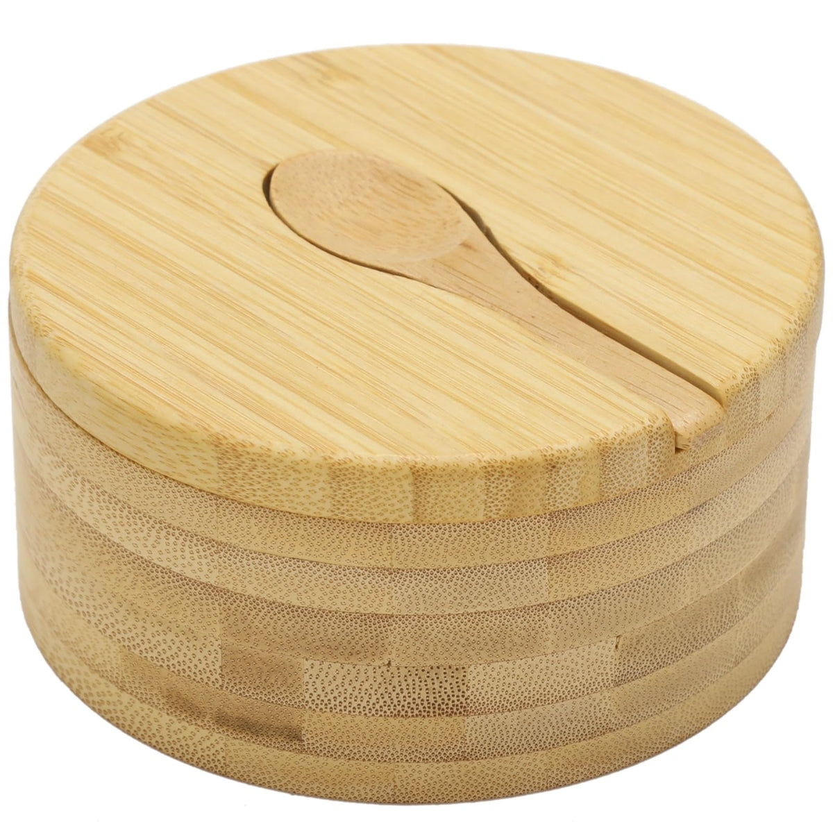 3 Compartment Wood Spice Jar, Salt and Pepper Holder with Rotating Lid & Spoon, Dustproof Condiment Container for Kitchen Countertop, Versatile Spice Cellar for Home Cooking, Picnic, BBQ, Restaurant