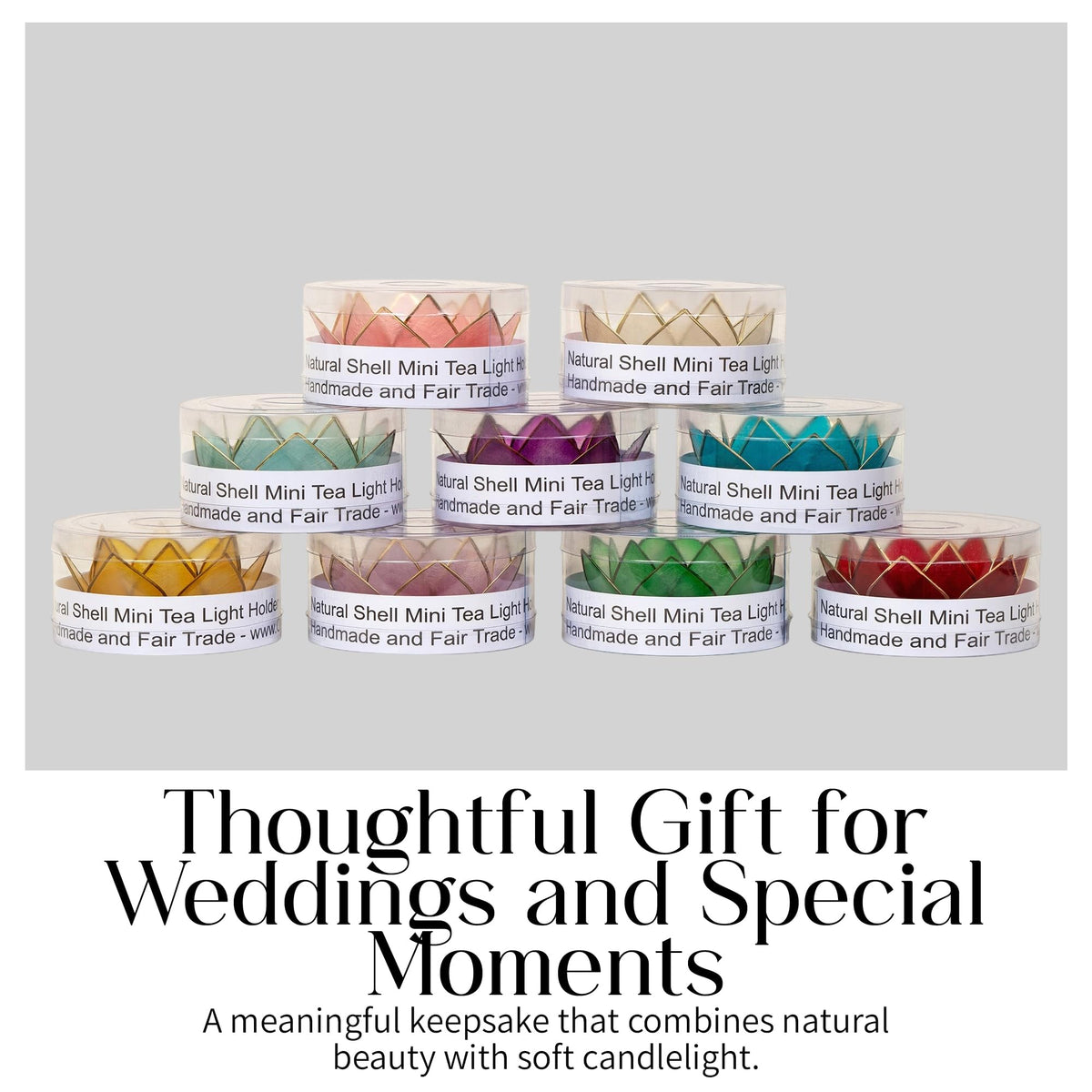 Om Gallery Mini Gemstone Lotus Tealight Holder - Handcrafted Capiz Shell Design for Soft Glow, Elegant Home & Table Decor, Wedding Centerpieces, Votive Candle Styling & Thoughtful Gifting - Amethyst