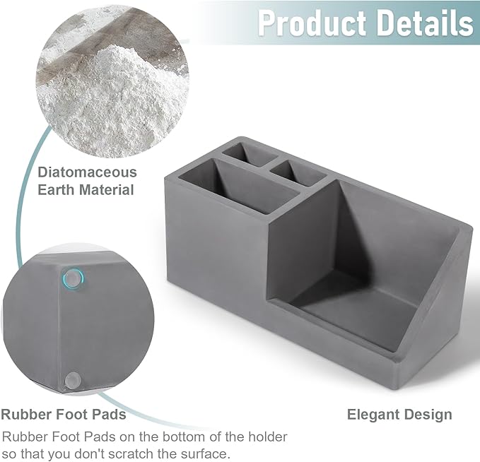 Diatomite Toothbrush Holders for Bathrooms, Quick Dry Electric Tooth Brush and