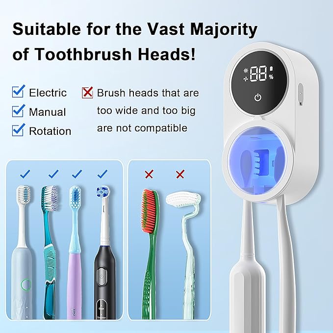 Toothbrush Holder and Cleaner Razor Holder/Dryer Light Cleaning and Air Drying