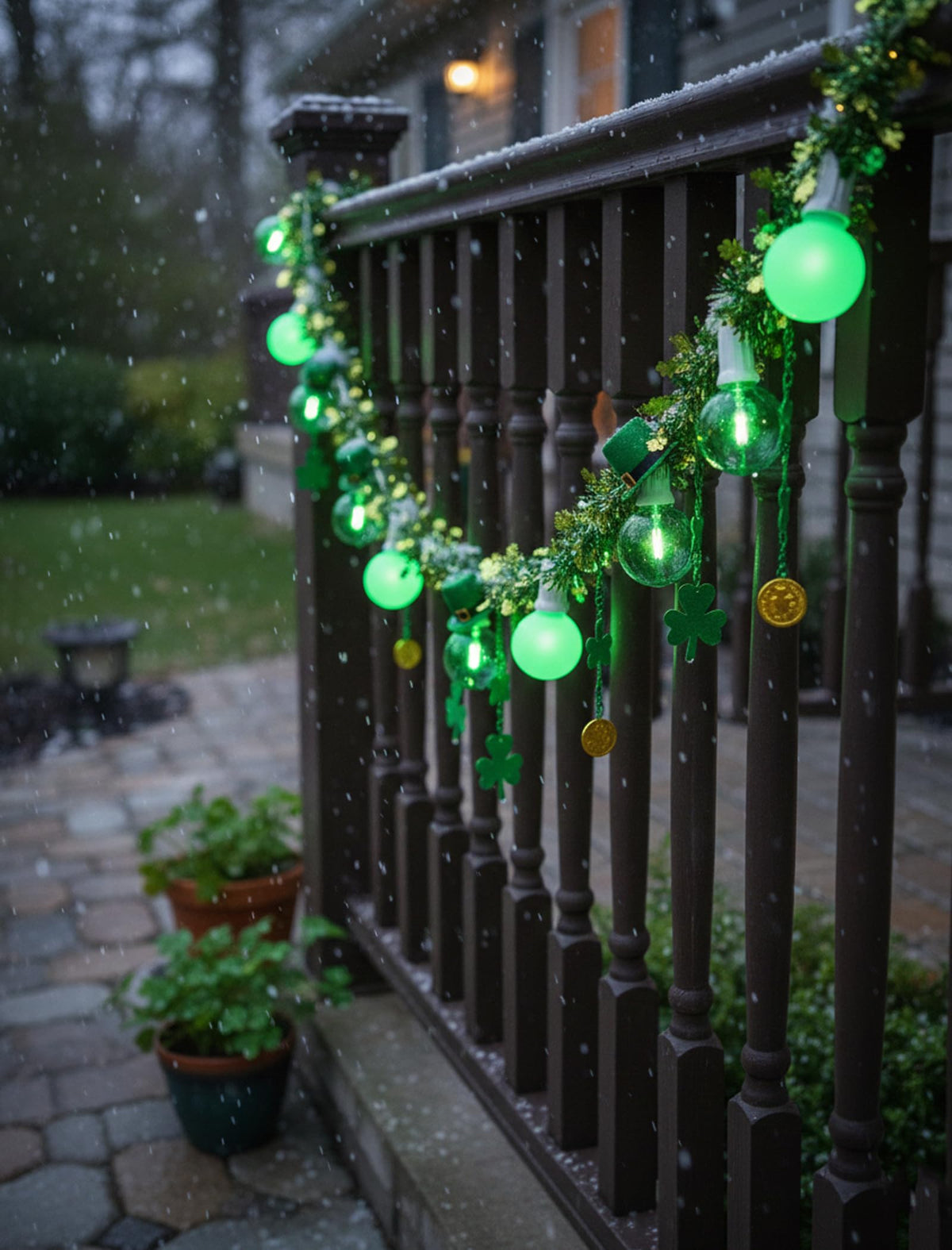 50FT G40 LED Outdoor Globe String Lights, St. Patrick's Day Decorations Lights Outdoor with 27 Shatterproof Green Bulbs, Hanging Globe Patio Lights Waterproof for Outside Party Wedding Porch Backyard