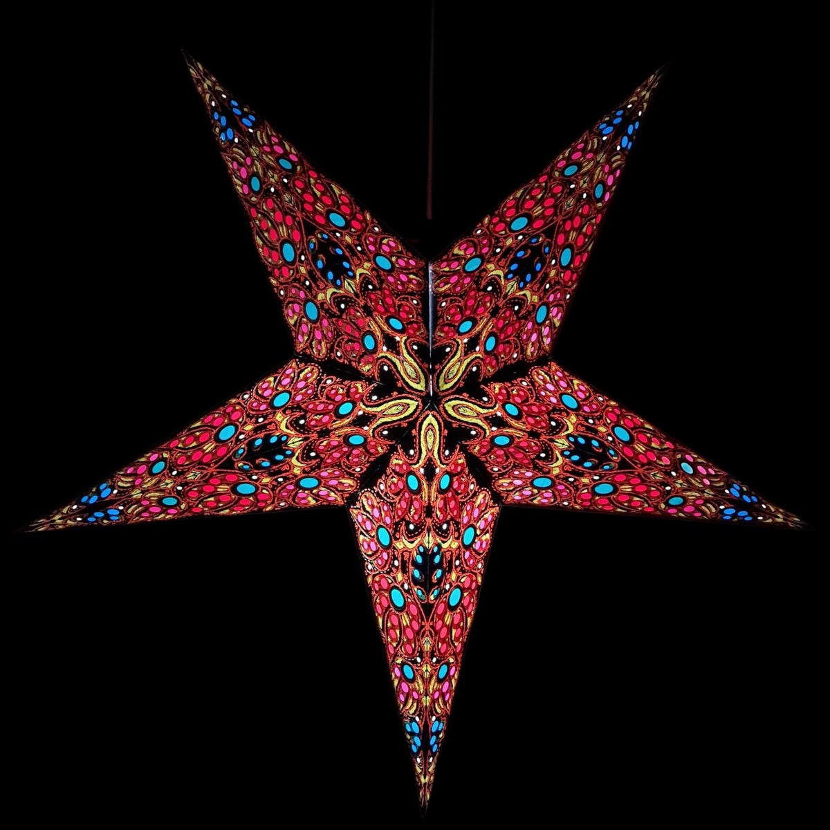 YEPSIO Lantern Lampshade Paper Star Light Shades Large 60cm Hanging Decorations for Christmas Wedding Home Decoration Birthday Party Foldable 5 Pointed Star (Purple, Creme)