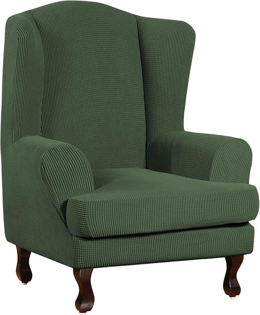 Turquoize Wingback Chair Covers 2 Piece Wing Chair Slipcover Stretch Slipcovers