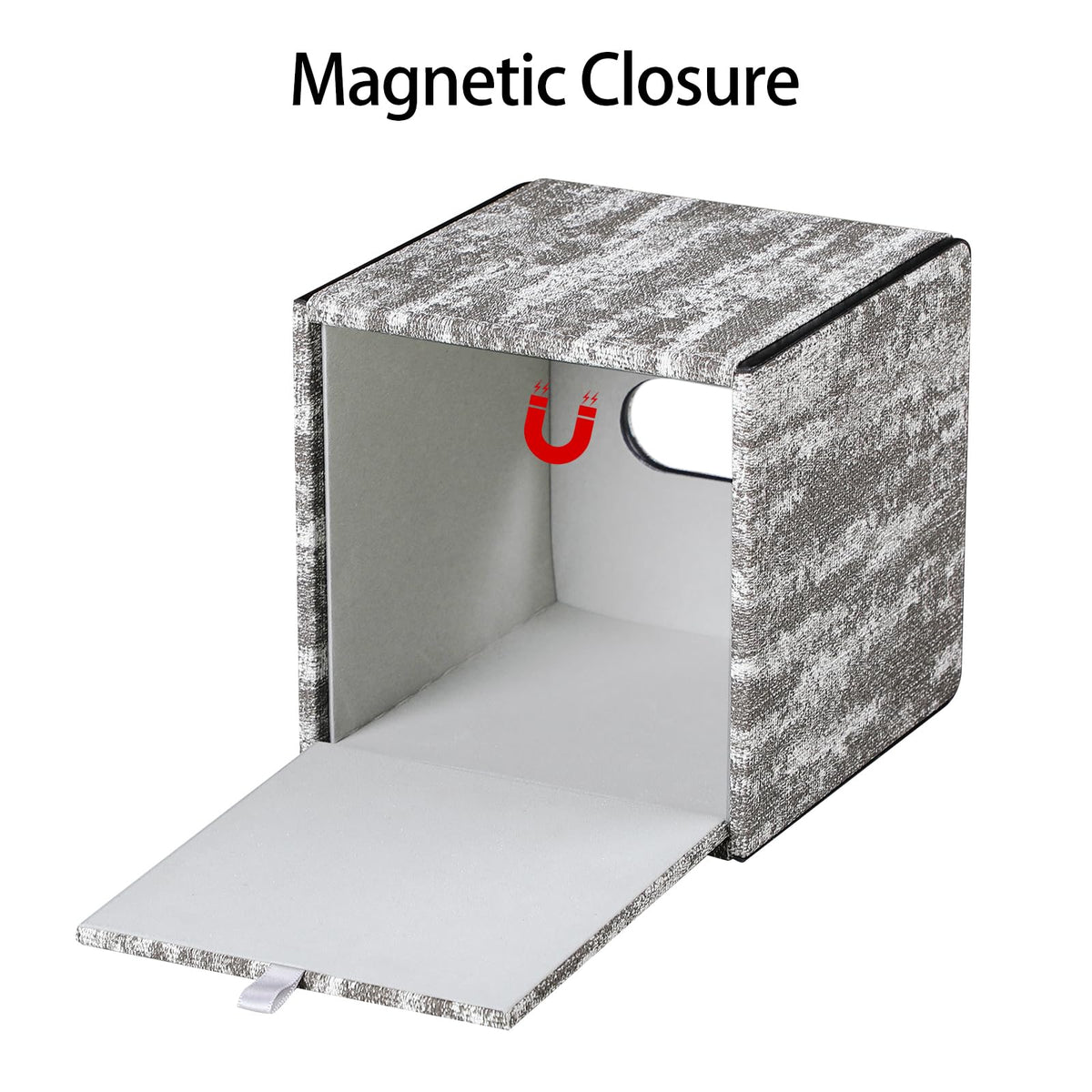 NICLNGSH Tissue Box Holder Square, Marble Pattern ‌PU Leather Cube Tissue Box Cover with Magnetic Closure for Toilet Tank Bedroom Living Room (Light Taupe)