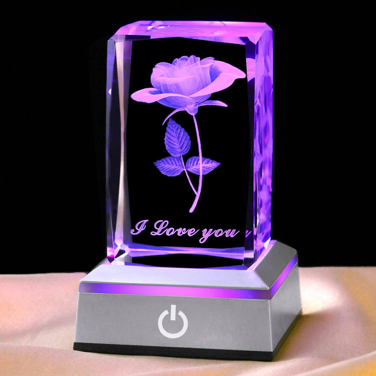 hochance 3D Rose Crystal Nightlight,Perfect Mothers Day Gifts for Wife Her Mom from Daughter Husband Son，Mother's Day Ideas Unique Anniversary Birthday Decolamp Presents
