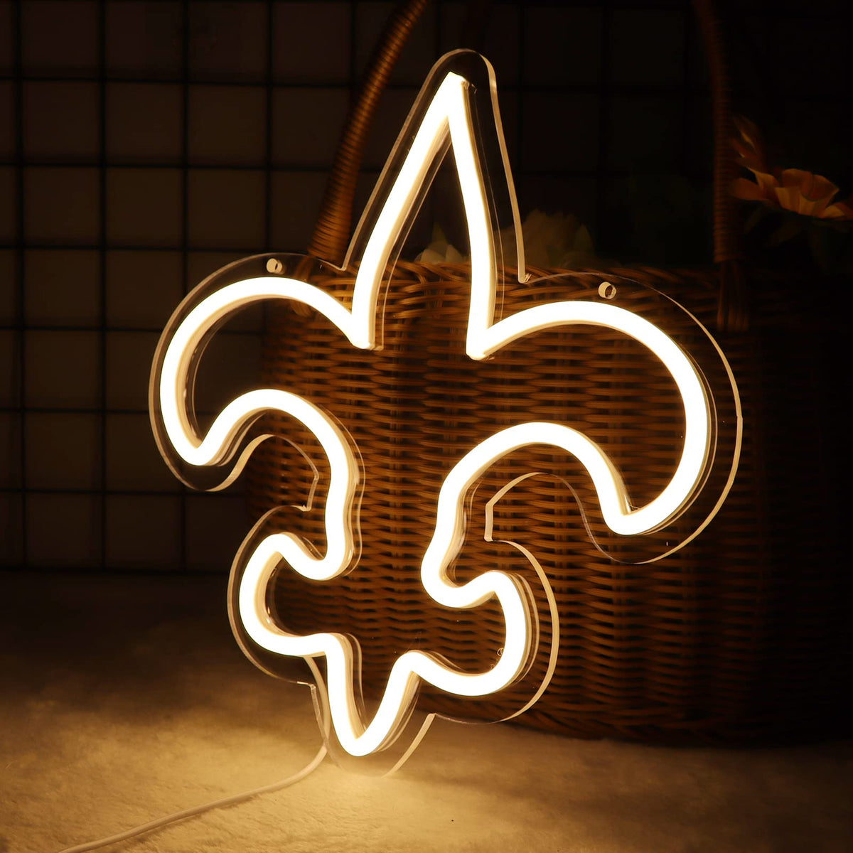 WonderfulLife Saints Neon Sign for Home Bar Pub Party Decor,Football Team Logo Led Neon Lights for Man Cave,Easy Hanging on the Office Wall or Game Room.5V USB Power supply.