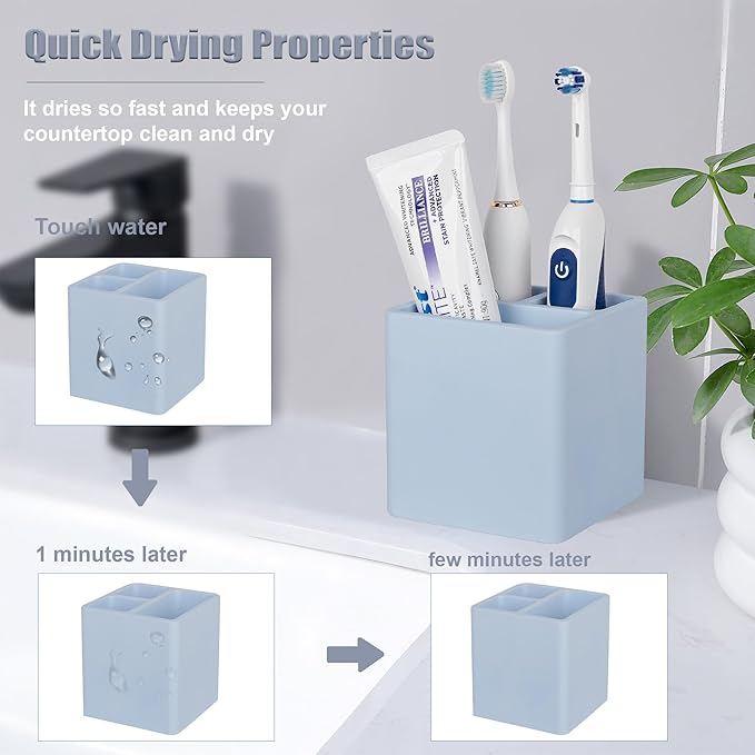 Diatomite Toothbrush Holders for Bathrooms, Electric Toothbrush and Toothpaste
