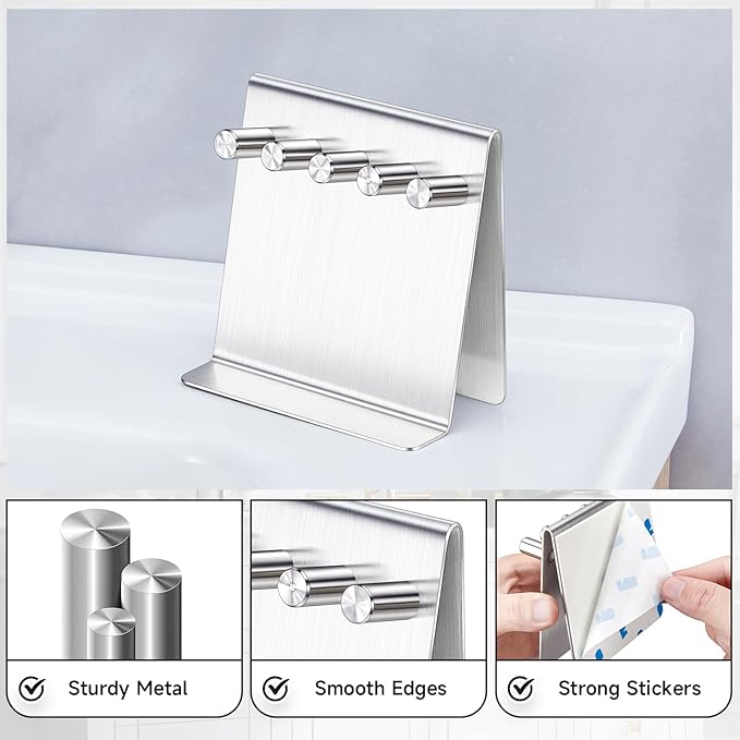 Electric Toothbrush Head Holder Adhesive or Tabletop, Tooth Brush Holder