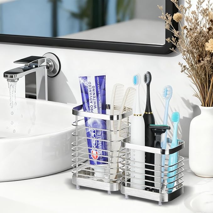 MYITYARD Toothbrush Holder for Bathroom, Stainless Steel Ventilated Electric