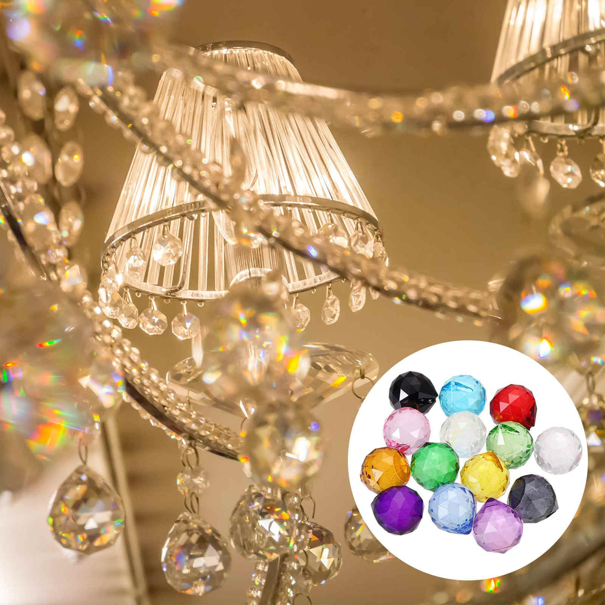 MECCANIXITY 20Pack Crystal Ball Prism, 20mm/0.8" Decorative Ball Sun Shine Catcher Suncatcher Beads for Chandelier Window Wedding Decoration Home Decor, Light Blue