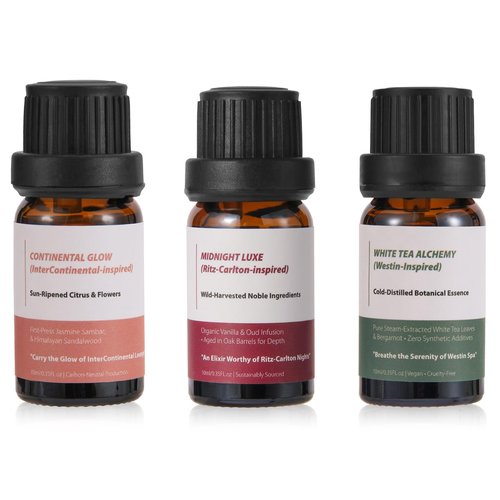 Luxury Hotel Collection Diffuser Oil(3x0.34 fl oz) |Essential Oil for Diffuser,Humidifier,Aromatherapy,Candle and Soap Making, Inspired by Ritz-Carlton, Westin, InterContinental,Gift for Women
