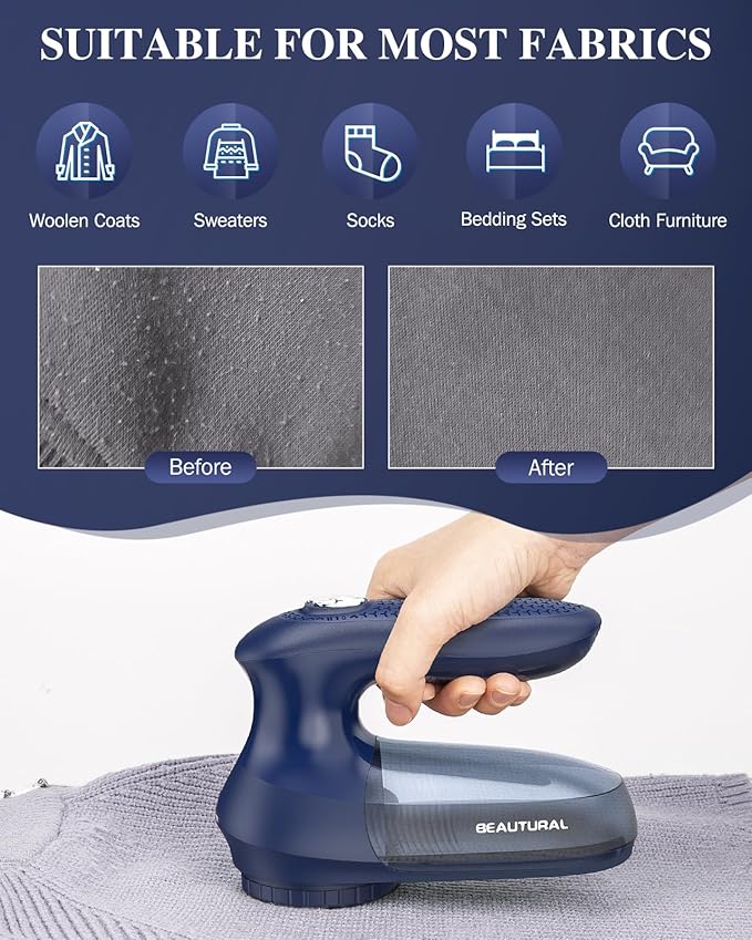BEAUTURAL Sweater Fabric Shaver Home-Edition, Powerful & Efficient Lint Remover