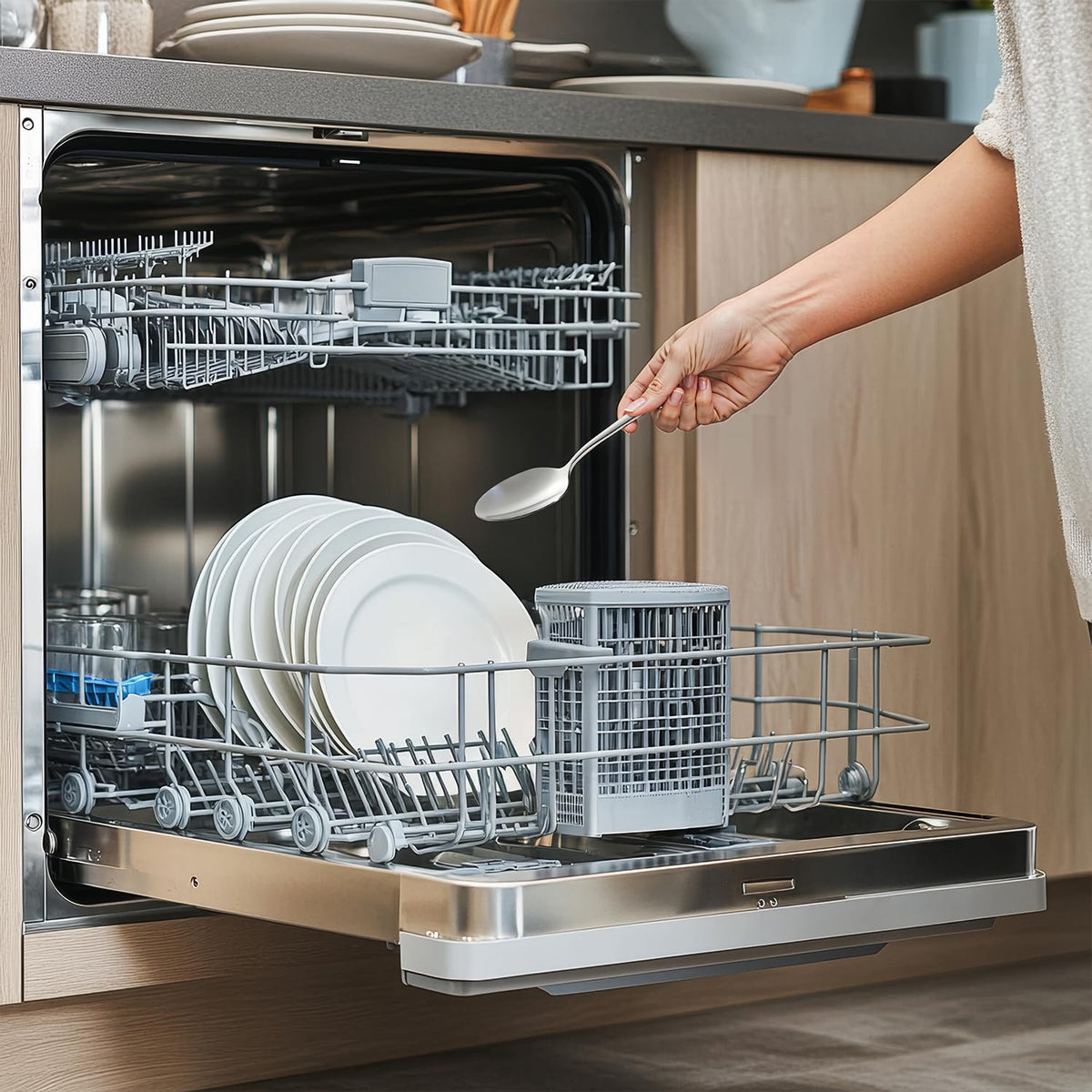 KINGSTONE 40 Pieces Silverware Set for 8, Premium Stainless Steel Flatware Set, Heavy Duty and Modern Design Cutlery Set, Mirror Polished, Dishwasher Safe
