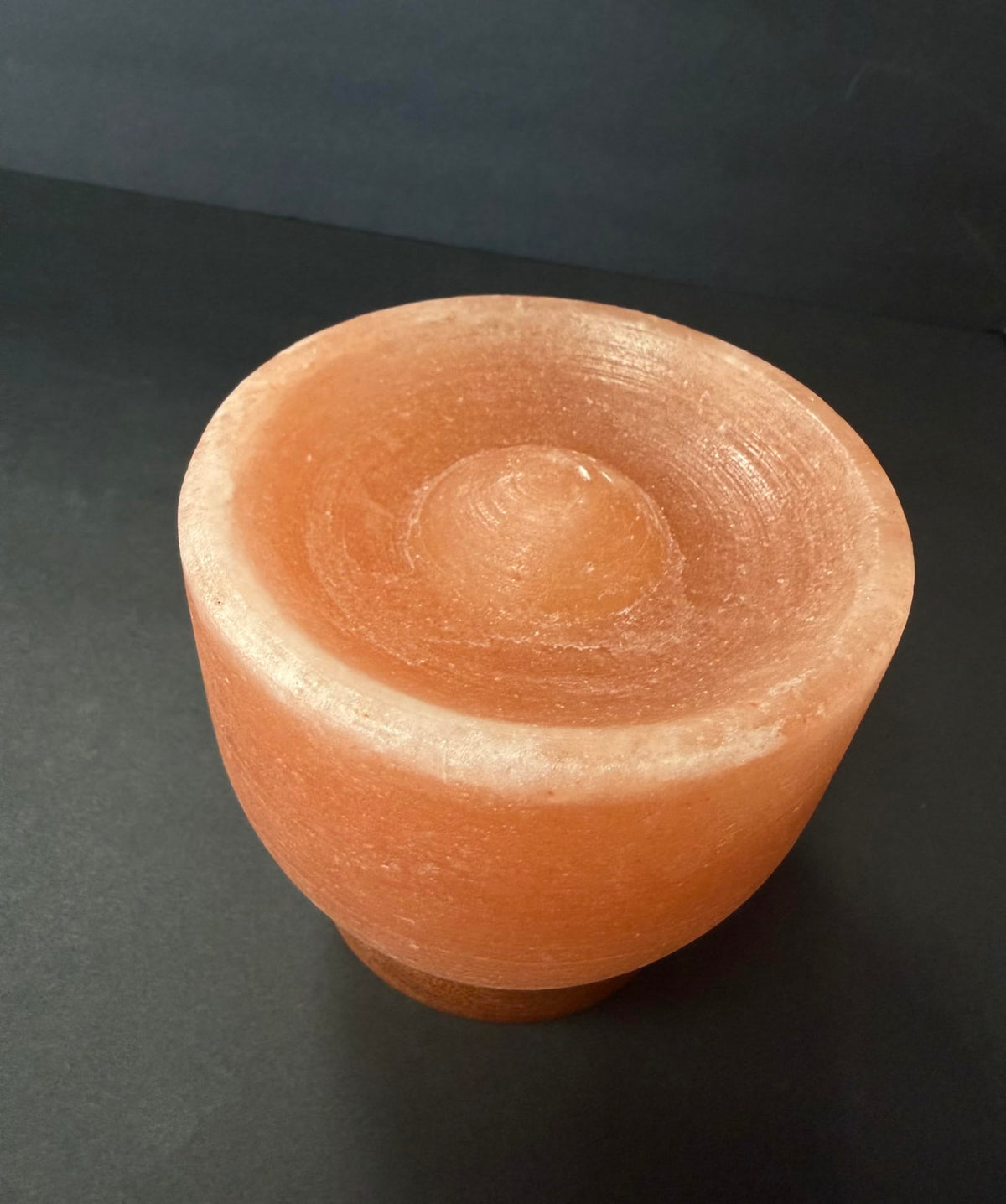 Rock Salt Wellness Bowl 4.92 in with Wooden Base with 4 Piece Balls