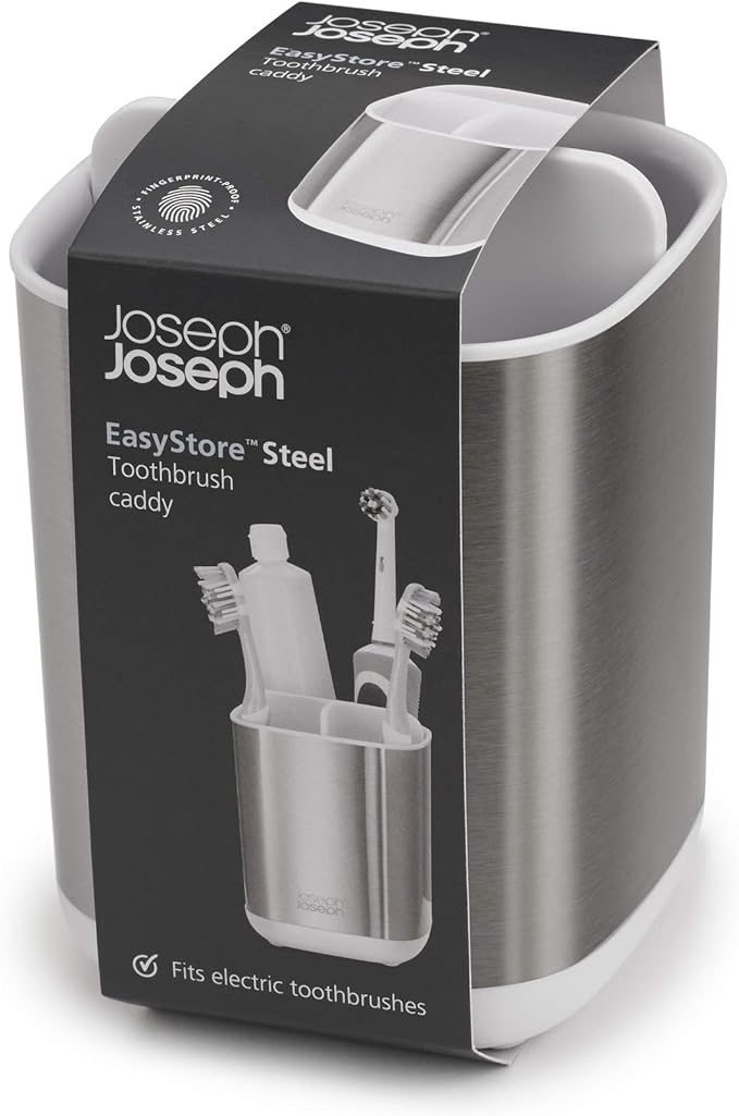 Joseph Joseph EasyStore Stainless-Steel Toothbrush Holder Bathroom Storage