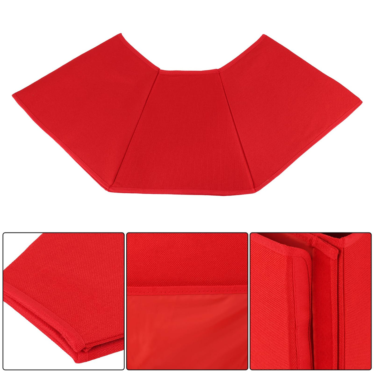 Christmas Tree Collar Red Hexagon Folable Christmas Ring Tree Skirt for Artificial Trees Base Stand Cover Xmas Trees Decoration