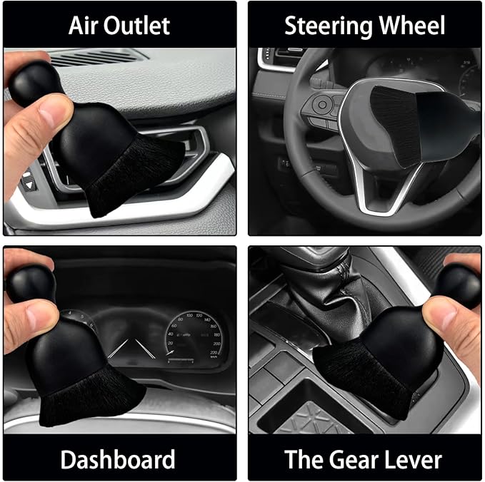 Car Interior Dust Brush, Auto Detailing Brush, Soft Bristles Car Cleaning