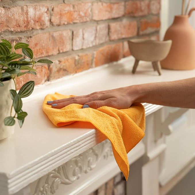 S&T INC. 25 Pack Microfiber Cleaning Cloth, Bulk Towels