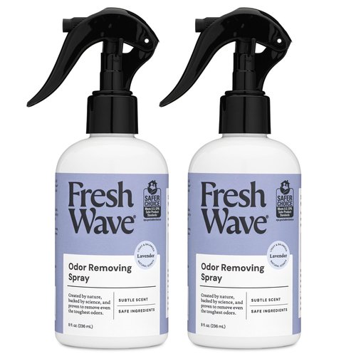 Fresh Wave Lavender Scent Odor Removing Spray, 8 fl. oz. | Pack of 2 | Odor Absorber for Home, Furniture, Fabrics & Trash | Safer Odor Relief
