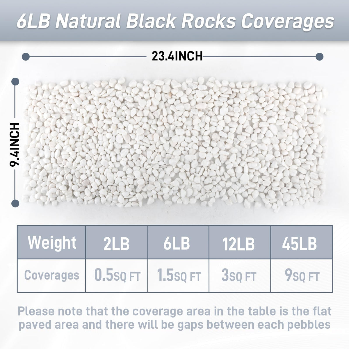 Mulctun 6Lb White Rocks for Plants, 1/4"-3/4" White Pebbles, Decorative Stones for Vases, Small Aquarium Gravel for Fish Tank Garden Rocks for Potted Plants & Home Decor