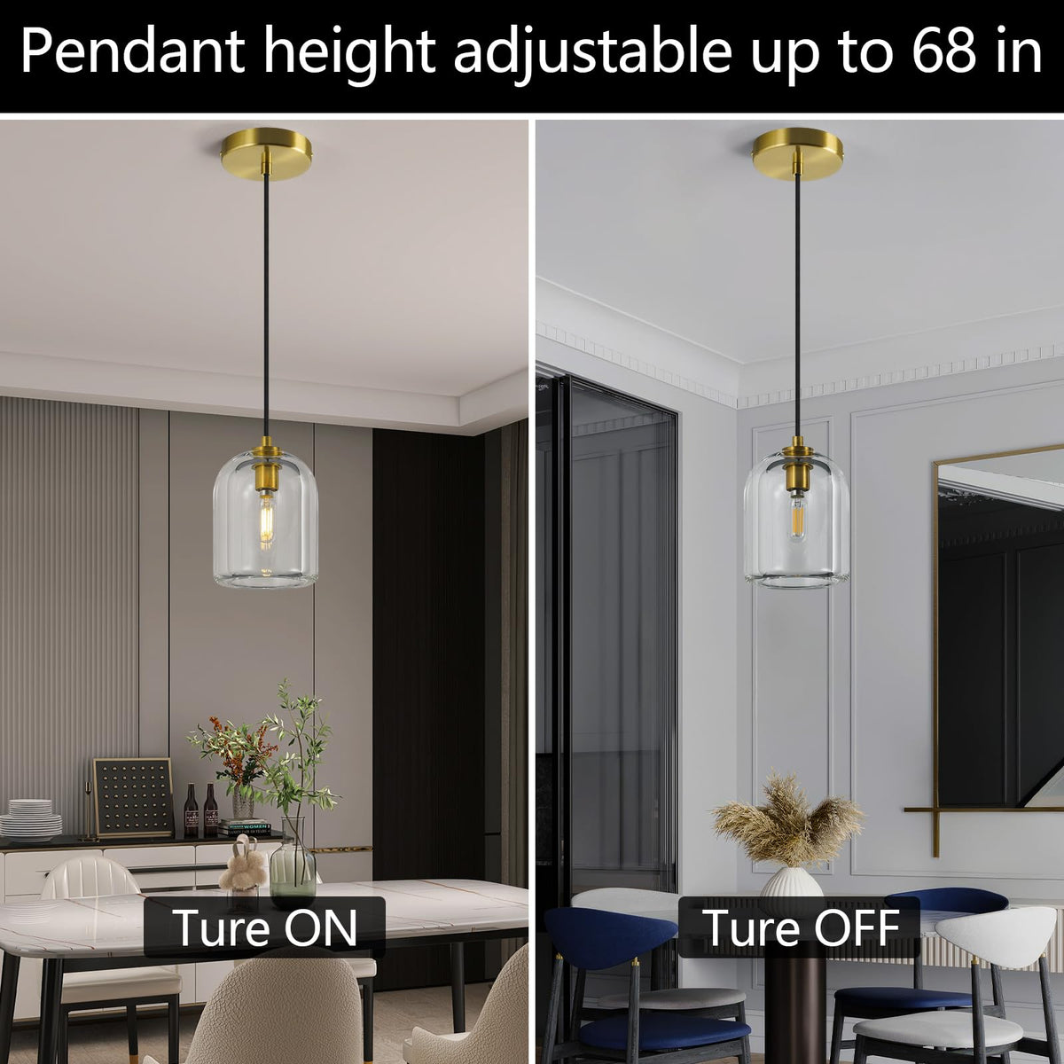 LBSQJ Modern Gold Pendant Lights Kitchen Island Ceiling Chandelier Indoor Crystal Hanging Light Fixtures for Dining Room Kitchen Living Room Bedroom（3Pack）