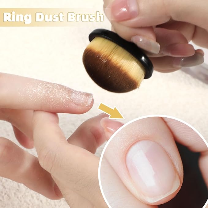 4Packs Nail Dust Cleaning Brush Ring, Soft Brushes