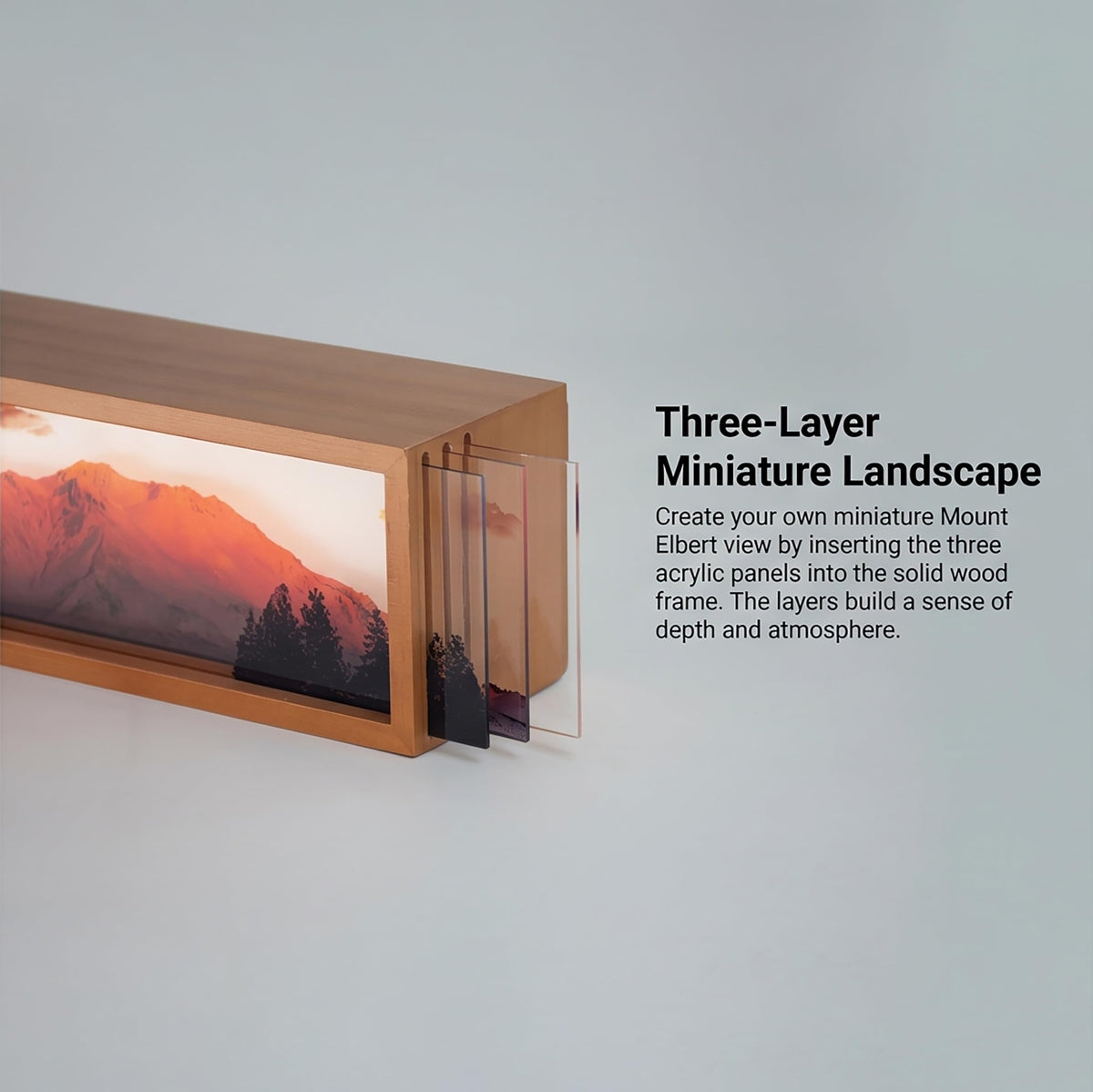 Homsewit Sunset on Shasta Led Light Box 3 Layers of Acrylic Light Box Handmade Table Lamp for Room Decor Travel Gift (Sunset on Shasta)
