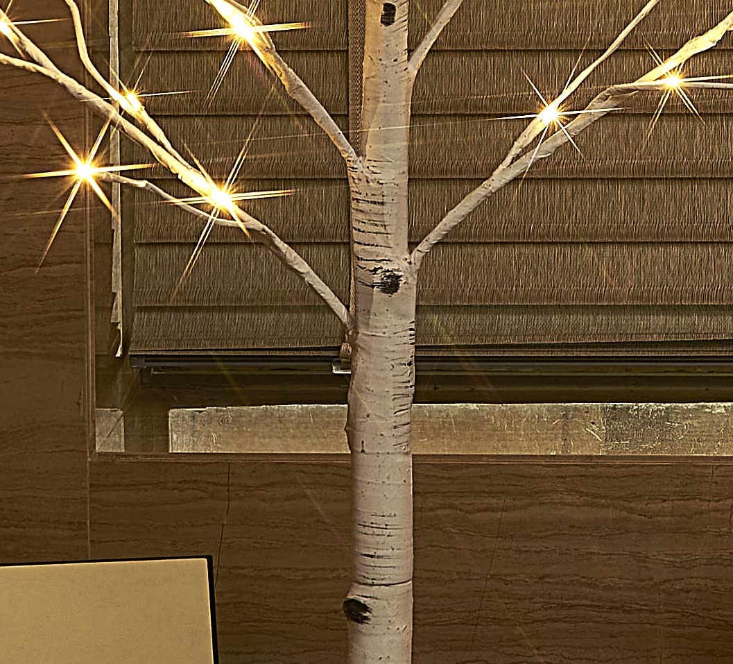 Hairui Lighted Birch Tree Plug in 4FT 72 LED White Twig Tree with Lights for Thanksgiving Christmas Room Decorations Indoor Outdoor