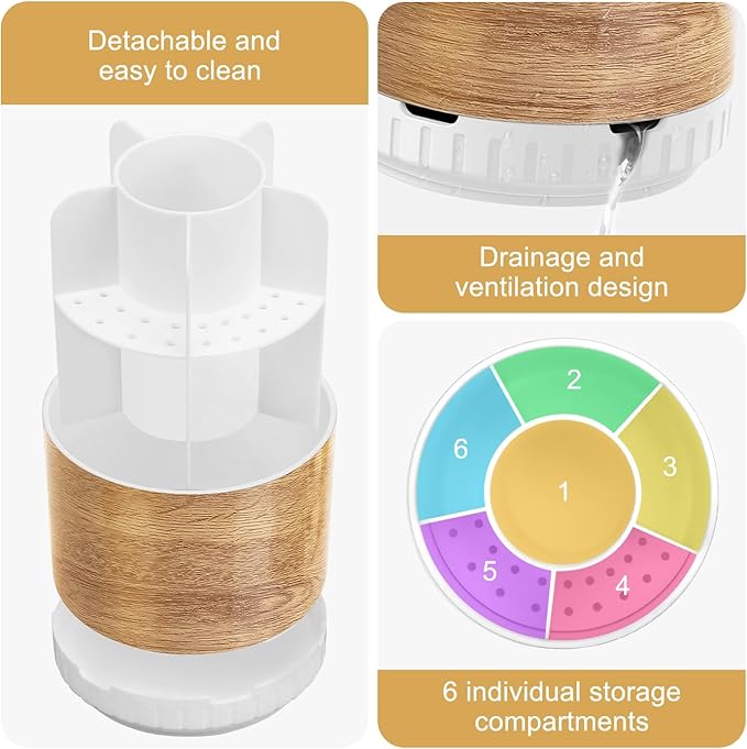 Wood Toothbrush Holders Organizers