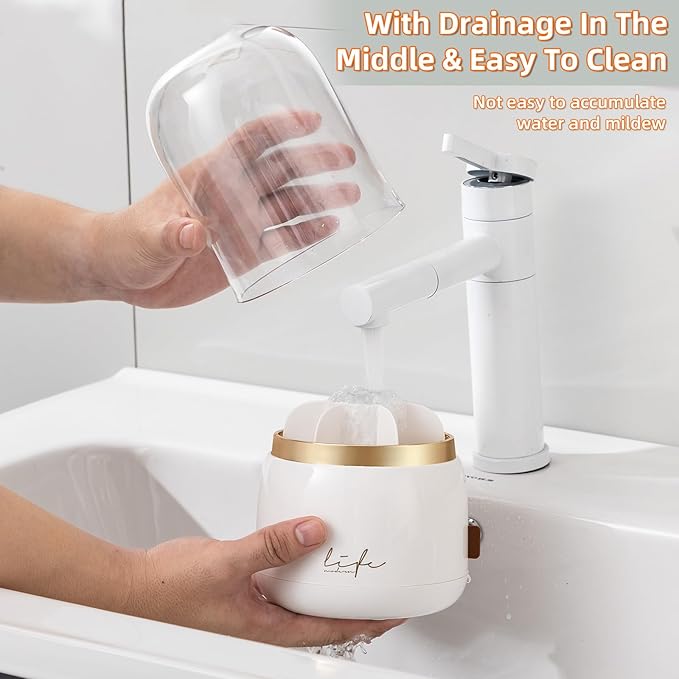 Toothbrush Holders for Bathrooms, Rotating 7 Slots Electric Toothbrush Holders