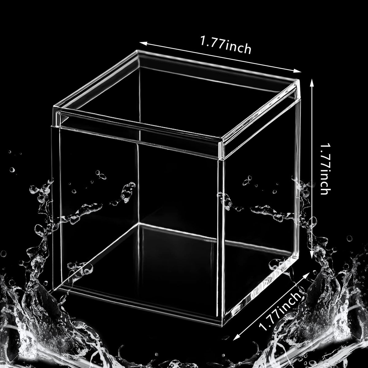 Juexica 12 Pcs Clear Acrylic Box with Lid Plastic Small Acrylic Boxes Decorative Storage Box Jewelry Display Mini Clear Container for Home Candy Pill Tiny Jewelry(Square,1.8 x 1.8 x 1.8)