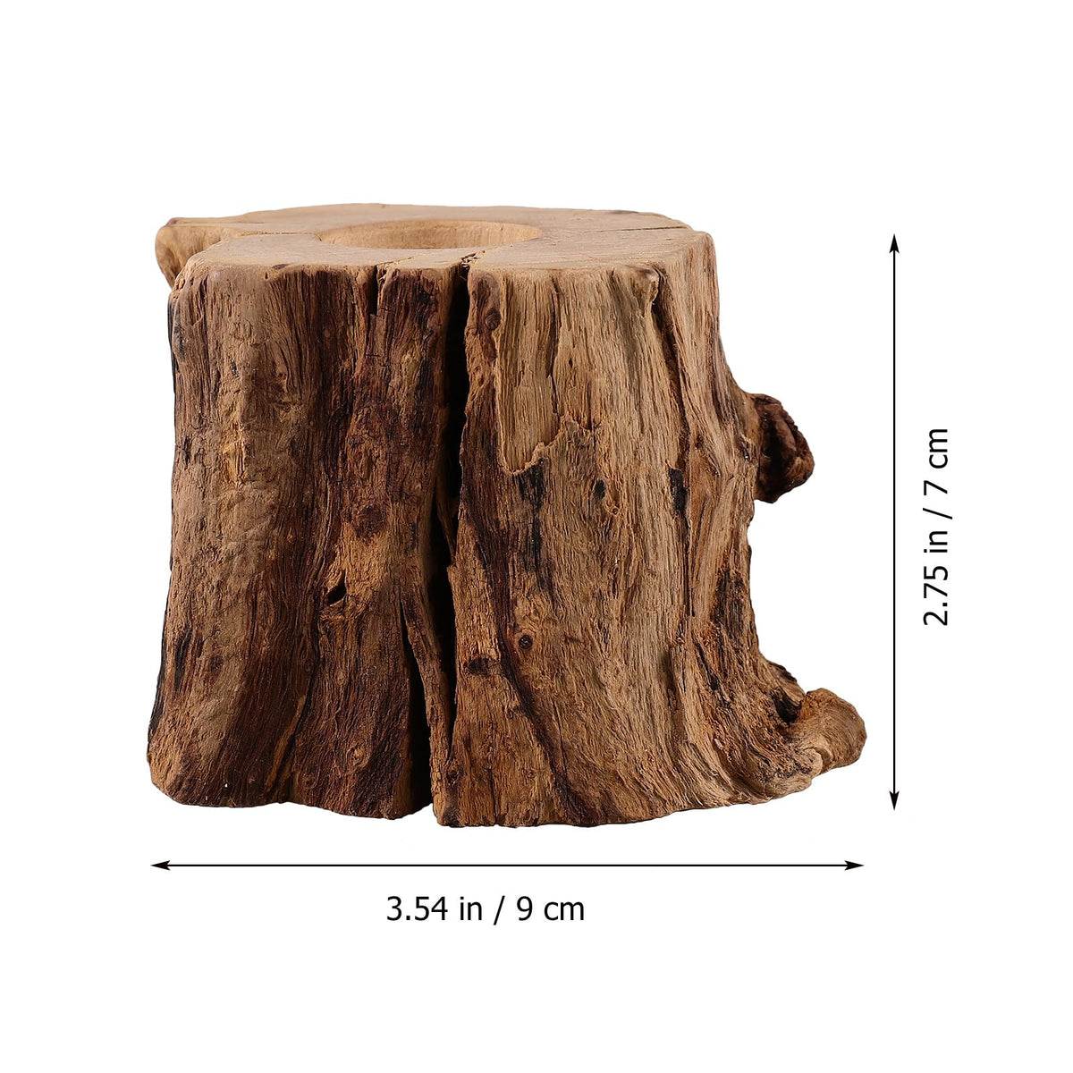 VOSAREA Crystal Ball Wooden Base Tree Stump LED Light Desk Lights for Office Desktop Stand Table Top Display Stand Crystal Ball Holder Stands for Display Wooden Lamp Base USB Wood