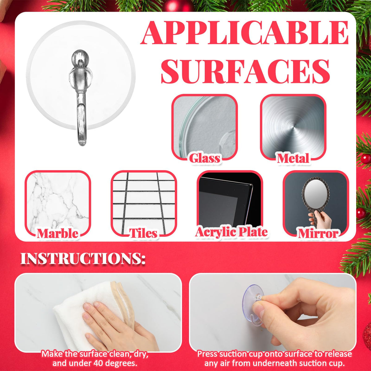 Jetec 200 Pcs Suction Cup Hooks 1.18 Inch Window Small Suction Cups with Hooks Waterproof Removable Clear Mini Suckers Hanger for Glass Bathroom Wall Door Christmas Wreath Lights Stockings