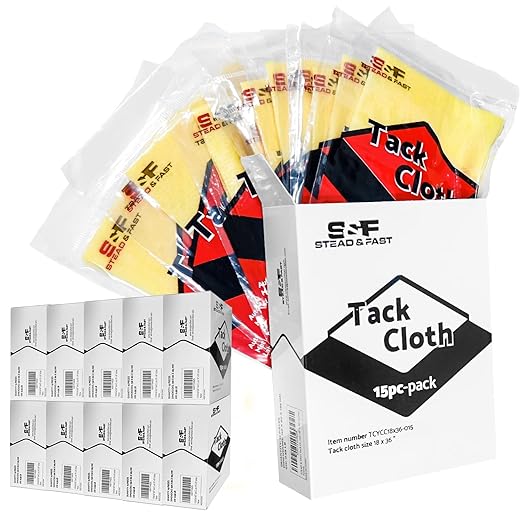 S&F STEAD & FAST Tack Cloth Bulk Case 150-pc, Automotive Painting, Removing Dust