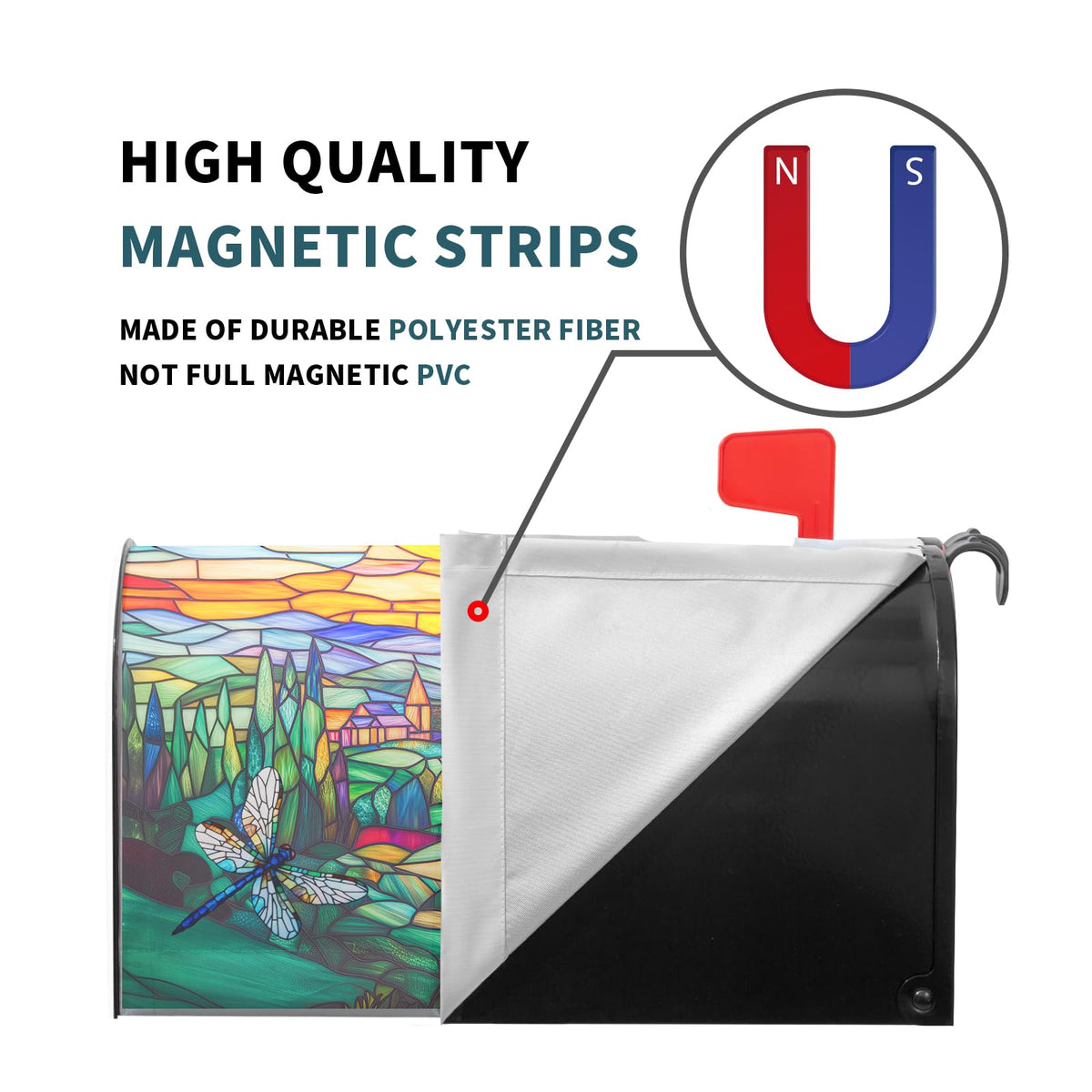 Spring Summer Dragonflies Mailbox Covers Magnetic Large Size 25x21 Inch Spring Flowers Mail Box Cover Farmhouse Abstract Floral Mailbox Wraps Post Letter Box Cover for Home Garden Yard Decora
