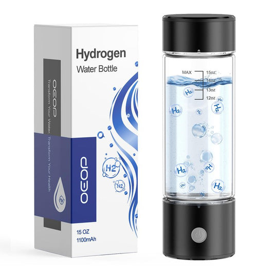 OEOP Hydrogen Water Bottle, 2200PPB in 3 Mins Hydrogen Water Generator, SPE PEM Technology, 14oz Portable Hydro Water Machine for Home, Travel, Gym | Best Health Gift for Family & Friends