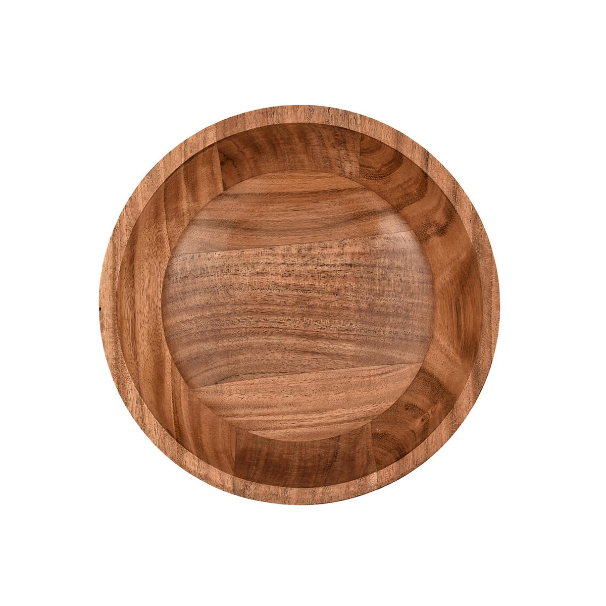 Kaizen Casa Decorative Wooden Bowl for Living Room Decor – Hand Carved Acacia Wood Bowl, Centerpiece Accent, Rustic Coffee Table Decor, Entryway Table Decoration (7" X 7" X 3")