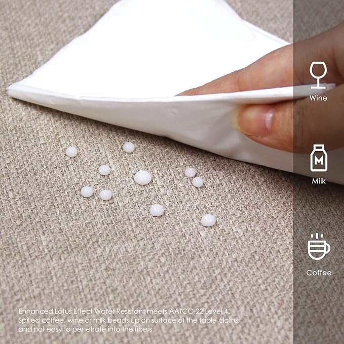 BALCONY & FALCON Round Tablecloth Washable Wrinkle Resistant and Water Proof