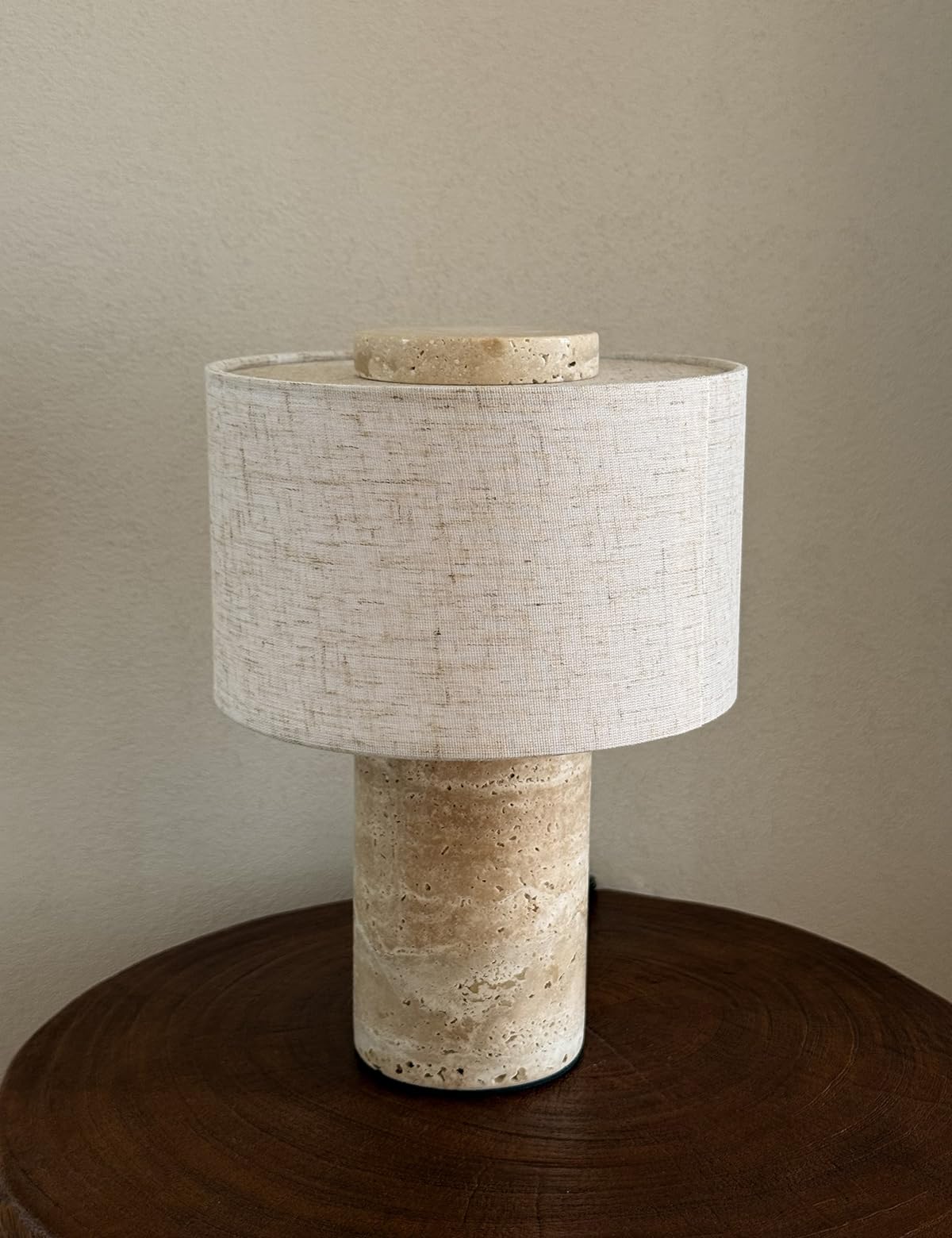 BSOD Travertine Lamp, Rechargeable 10 Inch Stone Table Lamp Marble Wabi Sabi Light Fixture Cordless Touch Dimmable LED Decor for Console, Side, Entryway, Foyer, Counter(Rechargeable Travertine Lamp)