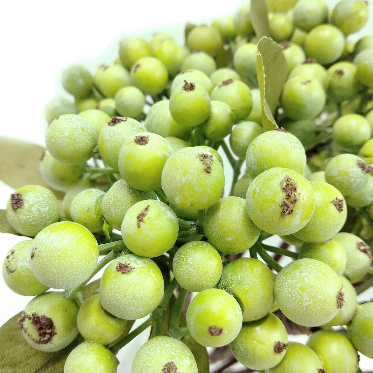 M2cbridge Artificial Berry Stems Christmas Picks Pine Needles Branches Wreath Ornament (Green 12pcs)