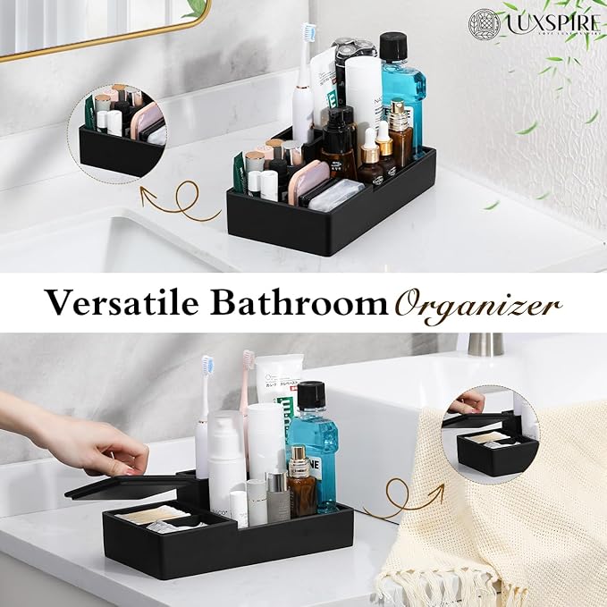 Luxspire Bathroom Counter Organizer, Marble Toothbrush Holder