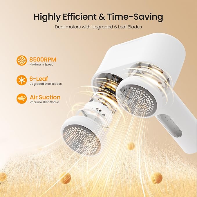 Mosthink Fabric Shaver, 2-in-1 Electric Lint Remover & Build-in Lint Brush