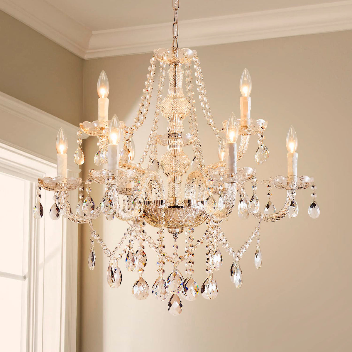 Saint Mossi 9 Light Modern Contemporary Elegant Crystal Glass Chandelier Pendant Ceiling Lighting Fixture