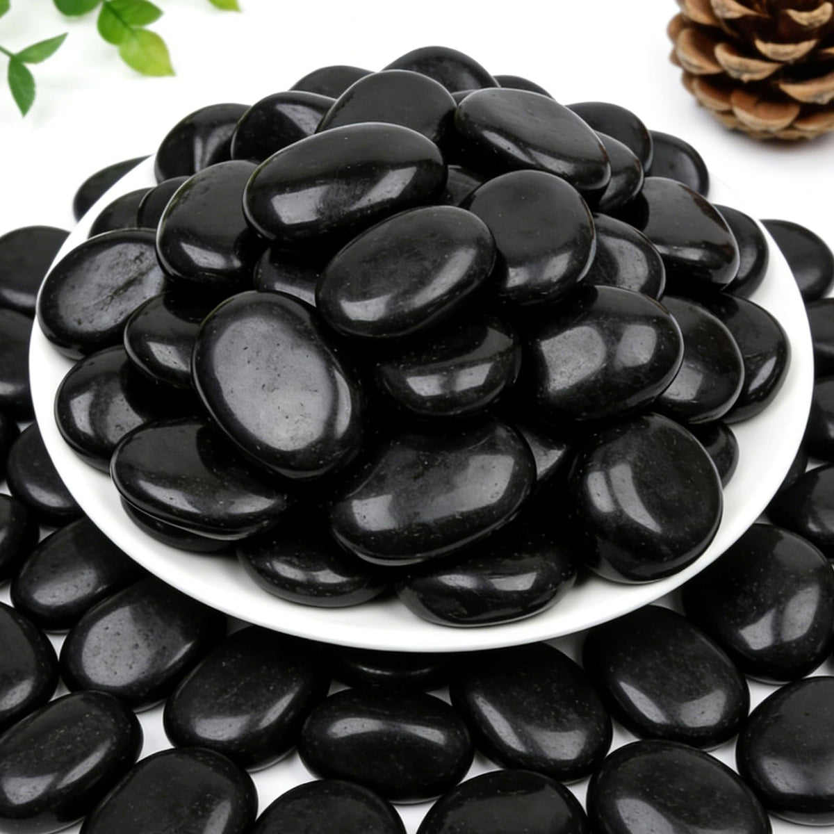 Mengdewei 12 lbs Black River Rocks for Landscaping, 2-3 Inch Polished Pebbles for Garden, Decorative Stones for Plants, Succulents, Aquarium, Fish Tank, Outdoor Yard Walkways & Paving