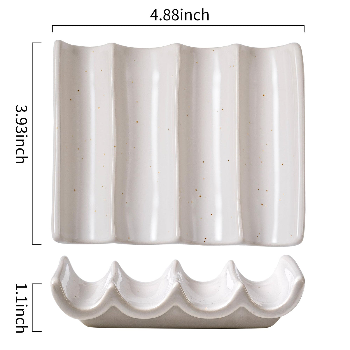 Soap Dish, Draining Ceramic Soap Holder Fluted Design Bar Soap Holder for Shower Bathroom, Soap Saver, Gift for Women Man, White 1 Pcs