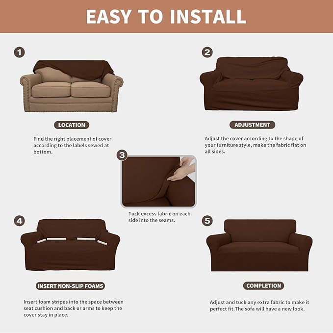 Easy-Going 100% Waterproof Loveseat Couch Cover, Dual Waterproof Sofa Cover